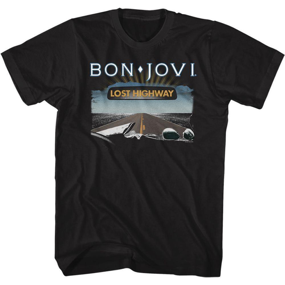 Bon Jovi Lost Highway Black Adult T Shirt
